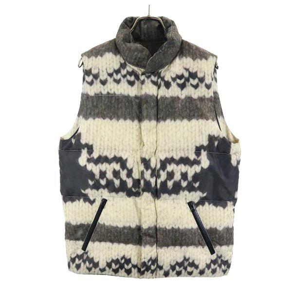 CASSAVES Print knit Down vest M Beige x gray Men's Used