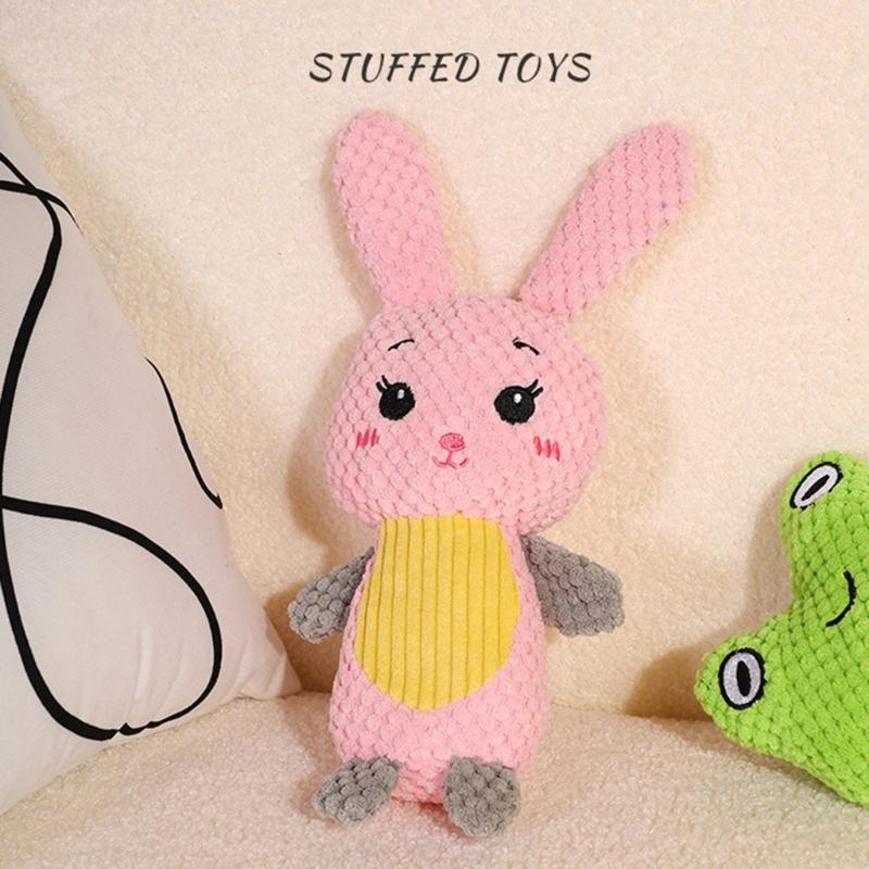 Lovely Rabbit Toy Squeak Stuffed Animal Rabbit Sound Maker for Fun Indoor Dogs Chewing Training Toy Animal Theme