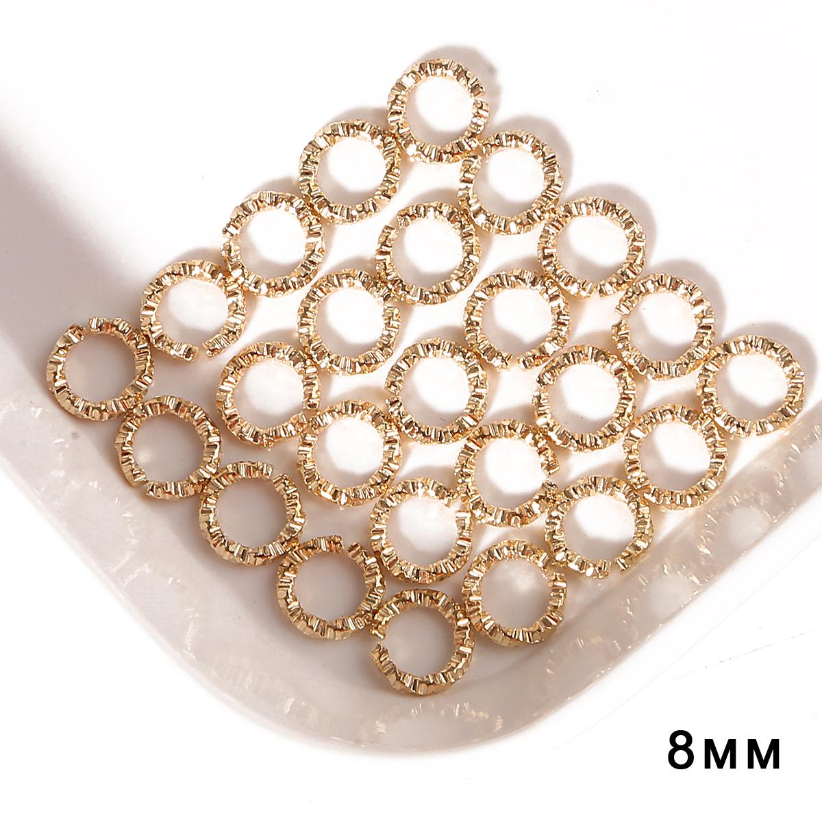 

50 шт. железные жареные завитки из теста с одной петлей, кольцо для прыжка для DIY, ожерелье, браслет, изготовление ювелирных изделий, аксессуары для рукоделия 8mm 50pcs золотистый