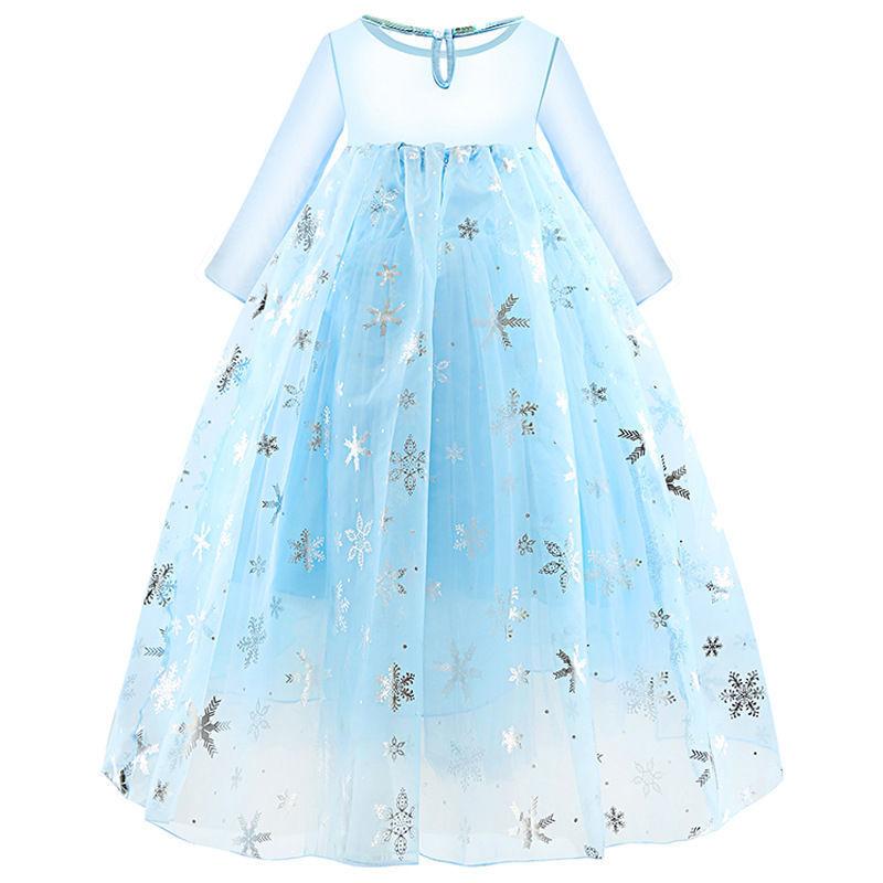Girls Elsa Princess Dress Summer Short Sleeve Tutu Dress Frozen Cape Skirt
