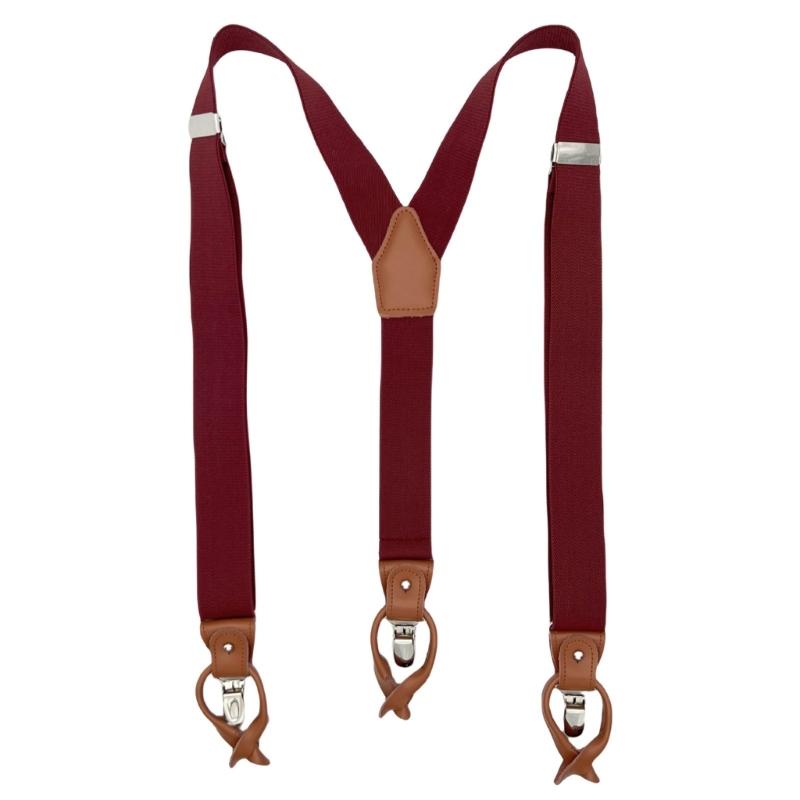 Suspenders For Men And Women Leather Pants Strap And Metal Clips Duable Elastic Polyester Adjustable Pants Accessory
