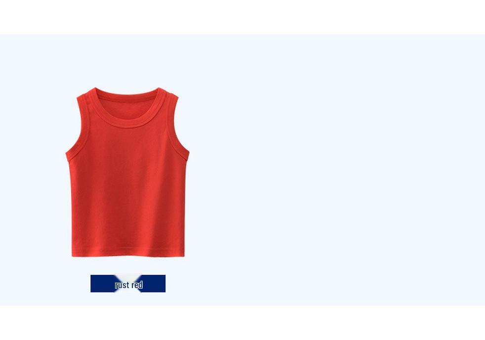 27kids Korean Style 2024 Summer Plain Vest T-shirt for Kids - No Pattern