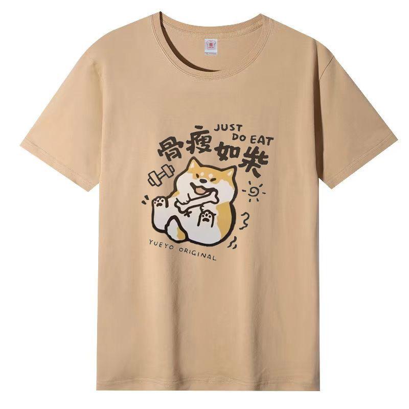 Cotton Round Neck Short Sleeve T-shirt Women's Spring and Fall Printing Loose T-shirt