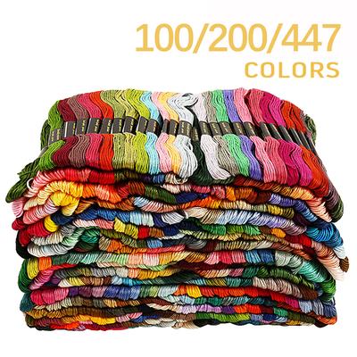 100/200/447pcs Mix Colors  Embroidery Thread Cotton Sewing Skeins Craft Cross Stitch Floss Kit Line DIY Tools Make Bracelets