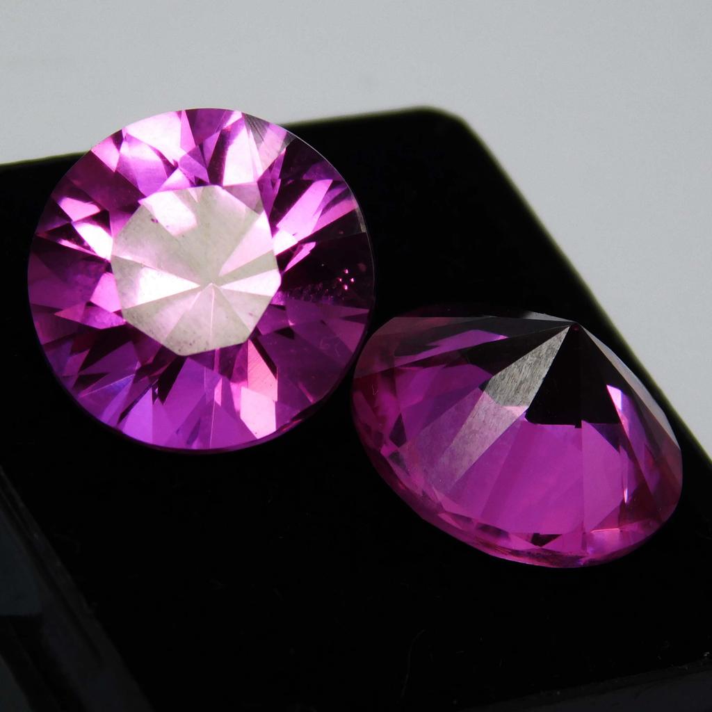 Natural Pink Sapphire Loose Gemstone 19.30 ct Round Cut Pair September Birthstone for Jewelry Making