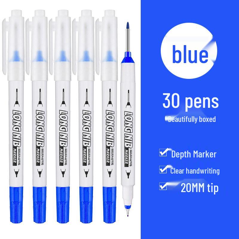 Long Tip Oil-Based Quick-Drying Marker Pen for Woodworking and Construction Deep Hole Marking