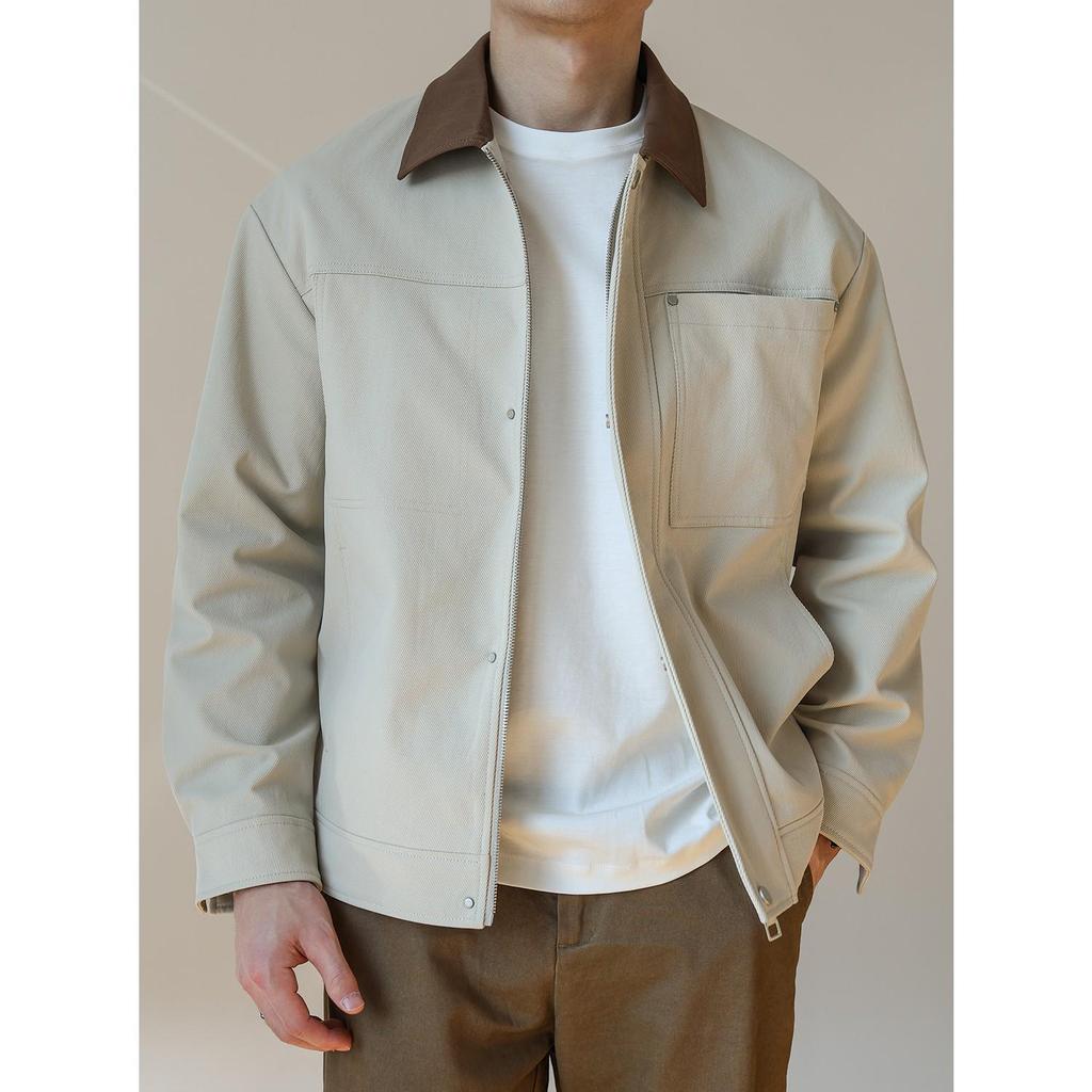 Men's Retro Barn Style Lapel Jacket - Spring/Autumn Casual Workwear