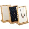 Bamboo and Wood Necklace Display Stand, Pendant Stand, L-shaped Vertical Jewelry Stand, Removable Jewelry Display Board, Jewelry Display Props