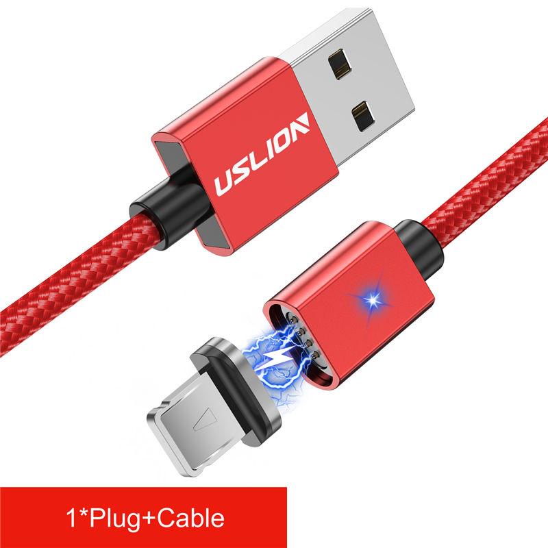 USLION Magnetisk Datakabel Micro USB Type C Telefonkabel For iPhone11Samsung Xiaomi USB Hurtigladeledning Magnetkabel