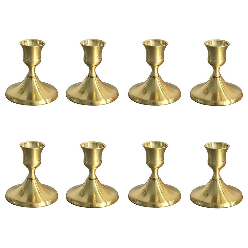 Vintage Iron Candlestick Metal Gold Silver Taper Candle Holder Valentine's Day Candle Stick Xmas Party Wedding Table Decoration