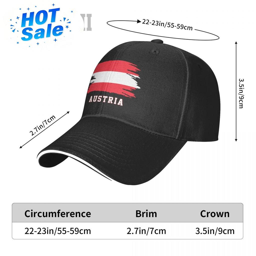 Sandwich Bandiera Austriaca Cappellino da Baseball Austriaco Uomo Donna Cappellini Hip Hop Snapback Cappello da Golf Pesca