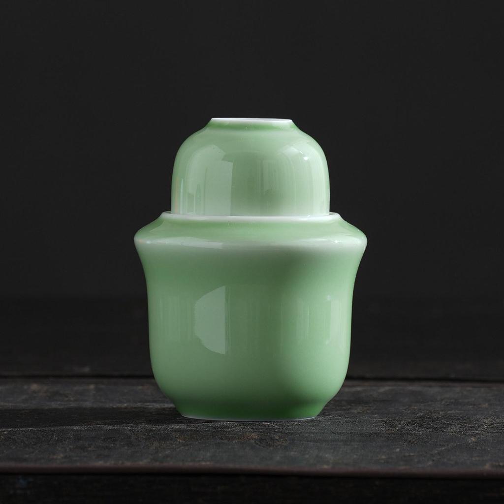 Celadon Ceramic Hot Wine Warmer Set - Chinese Style Baijiu & Yellow Wine Pot with Two Cups