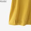 ZANZEA Women Casual Round Neck Solid Color Summer Short Sleeve T-Shirts