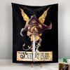 Mage with Sword Fantasy Art Tapestry Wall Hanging, Wizard Warrior Illustration, Gothic Wall Decor for Bedroom Living Room Dorm