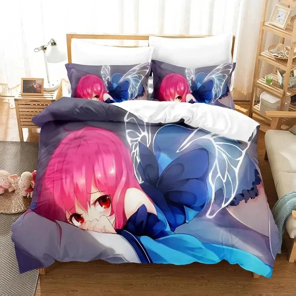 Girls Anime Shy Bedding Set Duvet Cover Bed Set Quilt Cover Pillowcase Comforter King Queen Size Boys Adult Bedding Set