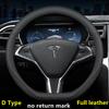 Steering Wheel Cover For Tesla Model 3 Y S X Nappa Leather 4 Seasons 36-39 CM Diameter Black Car Interior Accessories 2017-2026