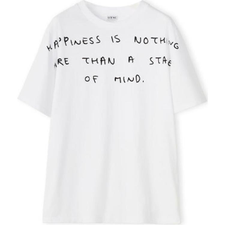 

Белая женская футболка с принтом слов Loewe S359333XCD-2100 L