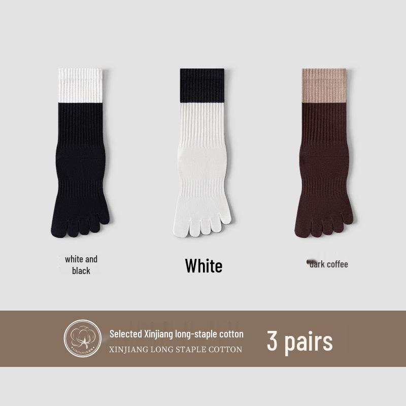 Unisex Autumn Split-Toe Over-the-Knee Socks: Solid Color, Non-Slip, Odor-Resistant, Antibacterial, Breathable, Versatile Casual Wear