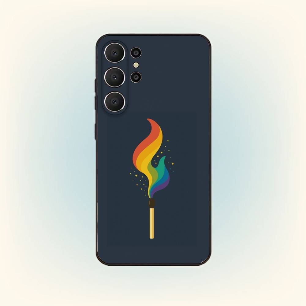 Love Is Love LGBT Rainbow Phone Case For Samsung S26,S25,24,23,22,30,21,10,9,Ultra,Plus,Lite,FE Soft Black Case