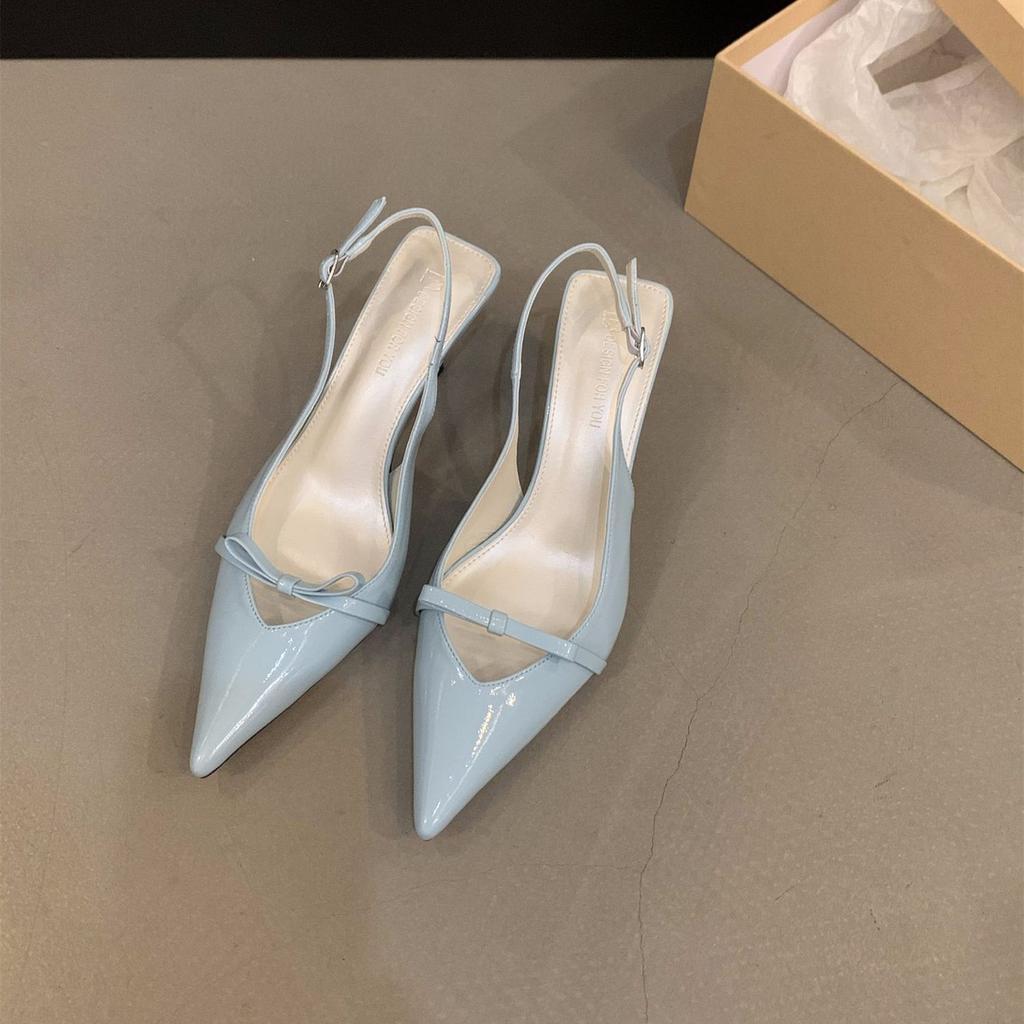 Pointed Toe Heeled Women's Closed Sandals Chic and Elegant Sandal Sales Low Price Designer Original on Offer Korea Ladies Shoes