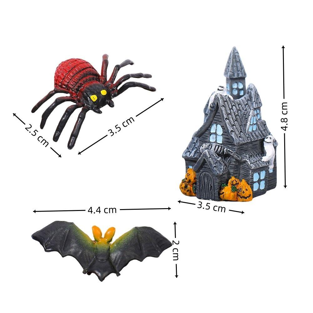 10pcs Resin Miniature Ornaments Halloween Desktop Figurines Cute Village Accessories  Home Bar Decor