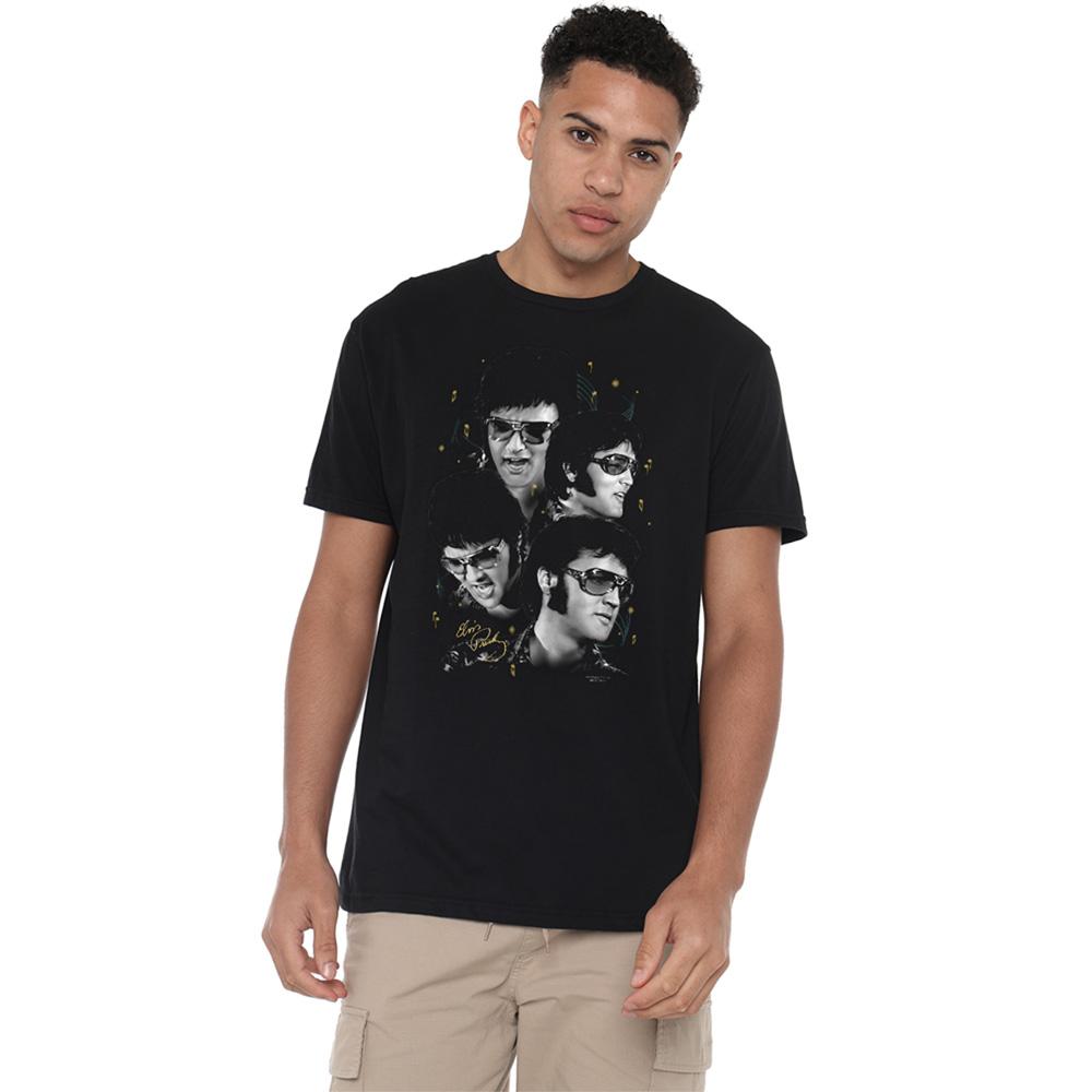 Elvis Presley Unisex Adult Faces T-Shirt