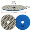 4inch 8pcs Diamond Polishing Pad Set, Dry Sanding Disc for Granite, Marble, Microcrystalline Glass, Countertops, Concrete