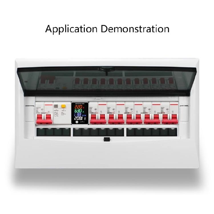 High Accuracy Electrical Parameters Meter Electric Current Power Monitors DIN Rail Mount Flame Retardant Case LED Display