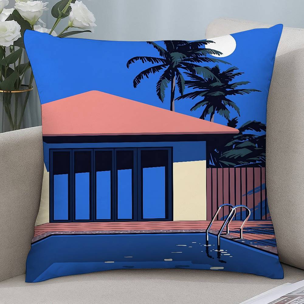 Vintage Simple Style Pillow Case Short Plush Double-sided Print Square Throw Pillow Covers Sofa Home Cushion Decor