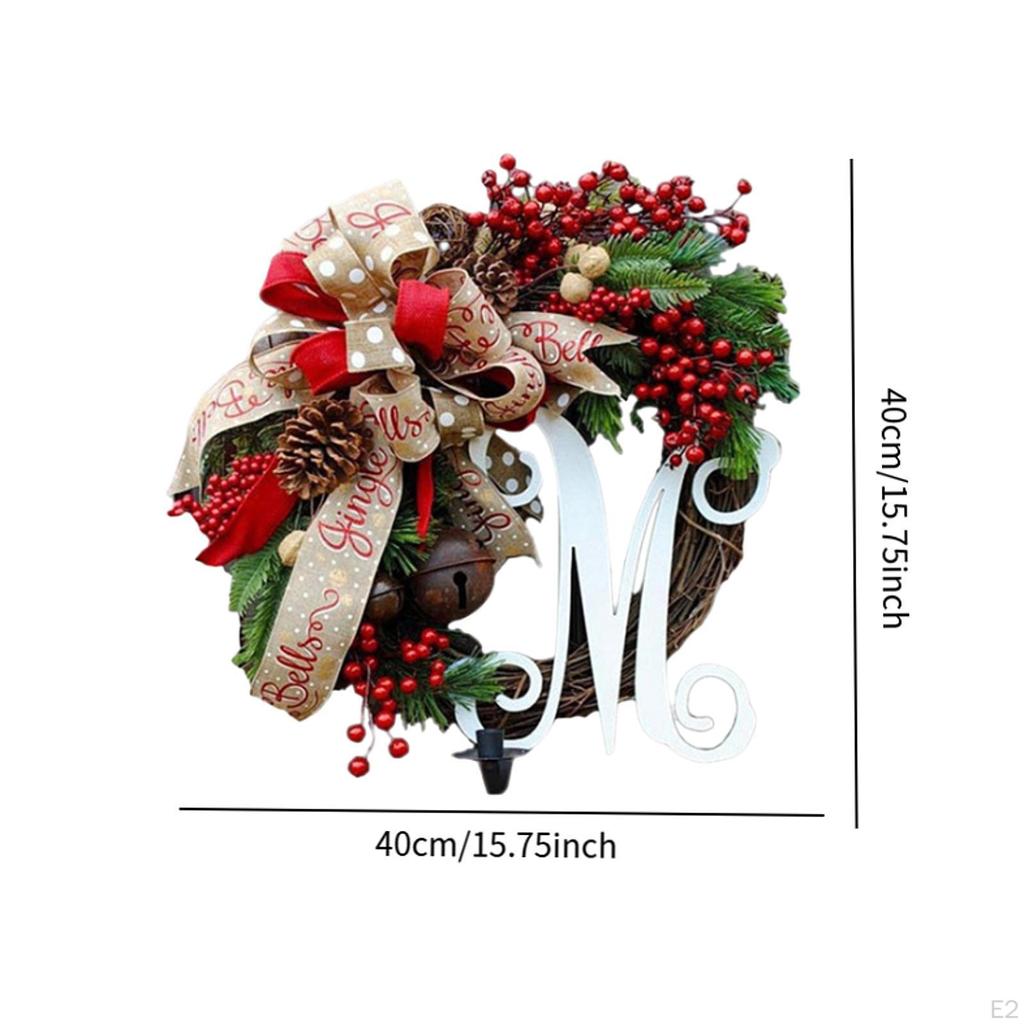 Christmas Wreath Artificial 40 cm for Front Door Gift Home Decor Wall Hanging Ornament