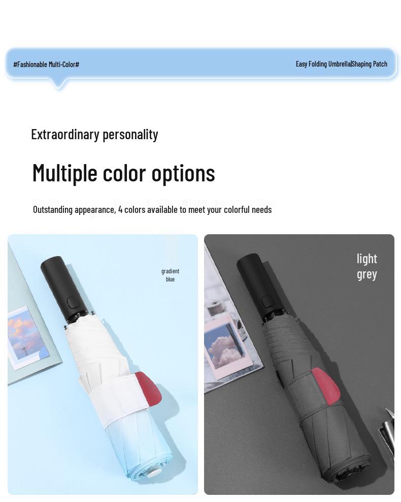 Black Magic Auto-Close Memory Umbrella: Compact, Foldable, Ideal for Business and Gifts