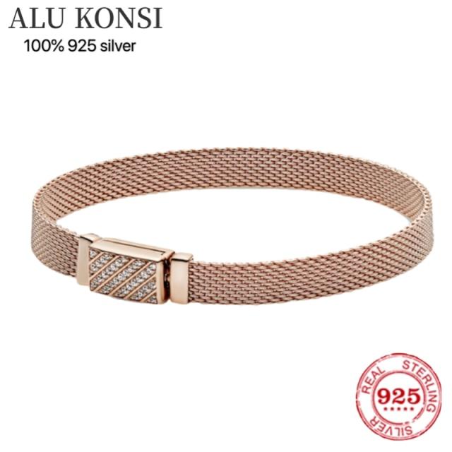 

Оригинальный роскошный настоящий 100% стерлингового серебра 925 пробы браслет для женщин браслет-змея подлинный шарм высокое качество Diy ювелирные изделия 16cm