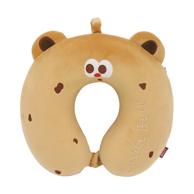 Cuscino per il Collo a Forma di U in Memory Foam con Animali dei Cartoni Animati per Viaggio, Casa o Ufficio Reclinabile
