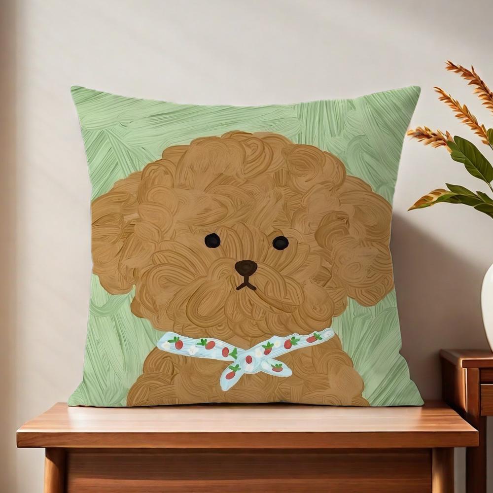 Dog Cute Cartoon Cushion Cover For Pillow Printing Sofa Decoration Home Car Room Coffee Shop Office Nordic Simplicity