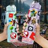 1PC Roblox Block Character Group 750ml Color Plastic Sports Water Bottle Leakproof Flip Straw Lid Suitable for Sports Office Home Use