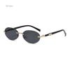 Trendy Rimless Oval Sunglasses Stylish Gradient Lens Outdoor Shades Luxury  Frameless Small Black Vintage Sun Glasses