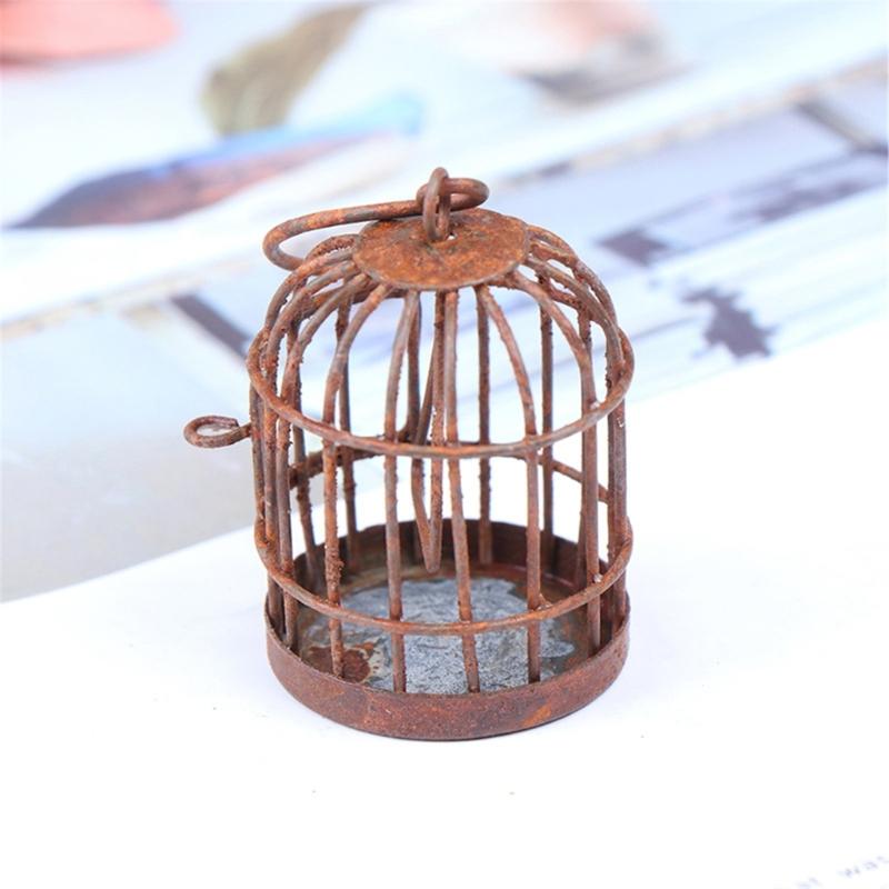Realistic Bird Cage Miniatures Educational Toy Lovely Birdcage Miniatures Cute Birdcage Room Office Cab Decors