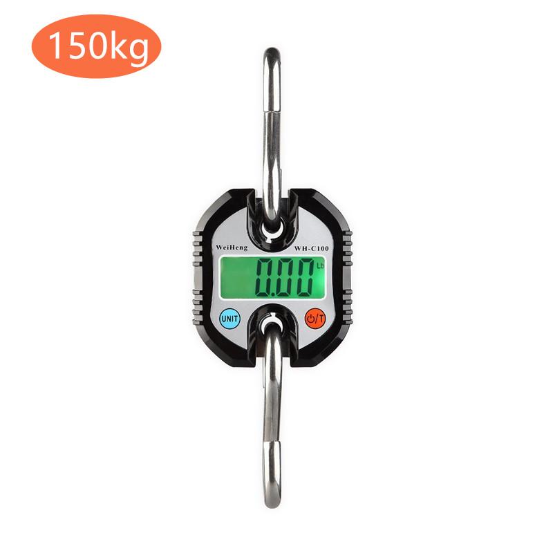 150kg C100 Crane Scale Electronic Stainless Steel Hanging Hook Scale Luggage Mini Scales LCD Digital Loop Weight Balance
