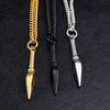 Spear Pendant Necklace For Men Women Fashion Cool Gold Color Stainless Steel Box Chain Neck Accessories Hip Hop Rock Jewelry