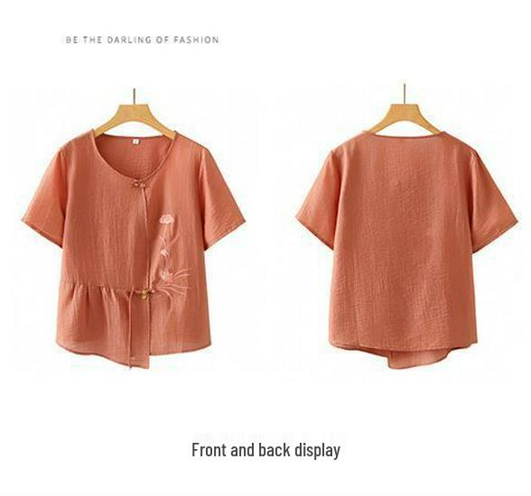 New Summer Short-Sleeve T-Shirt Set for Middle-Aged Women, Plus Size, Two-Piece Outfit, Modern Style for Mothers and Elderly Women