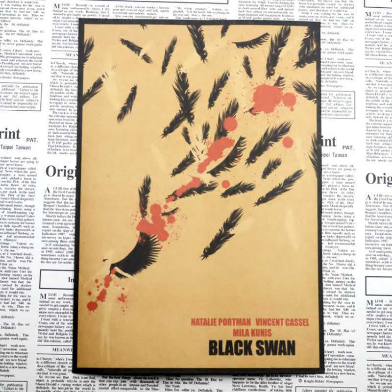 

Free Shipping Black Swan Retro Movie Poster for Living Room or Bar Yellow Kraft Paper (No Glue) 30X42 cm