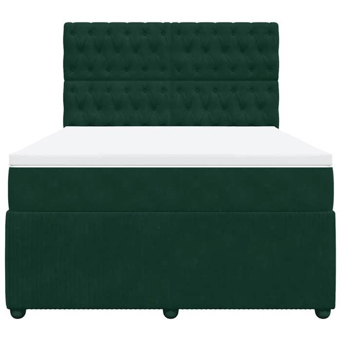 Maison Exclusive - Sommier à lattes de lit et matelas Vert foncé 140x190cm Velours