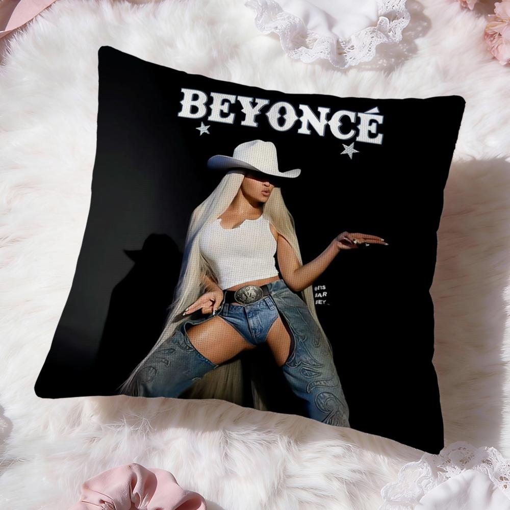 Singer B-Beyonce Cowboy Cushion Cover Premium Comfort Reversible Pillow Cove -Two In One Design for Any Room & Car Interior