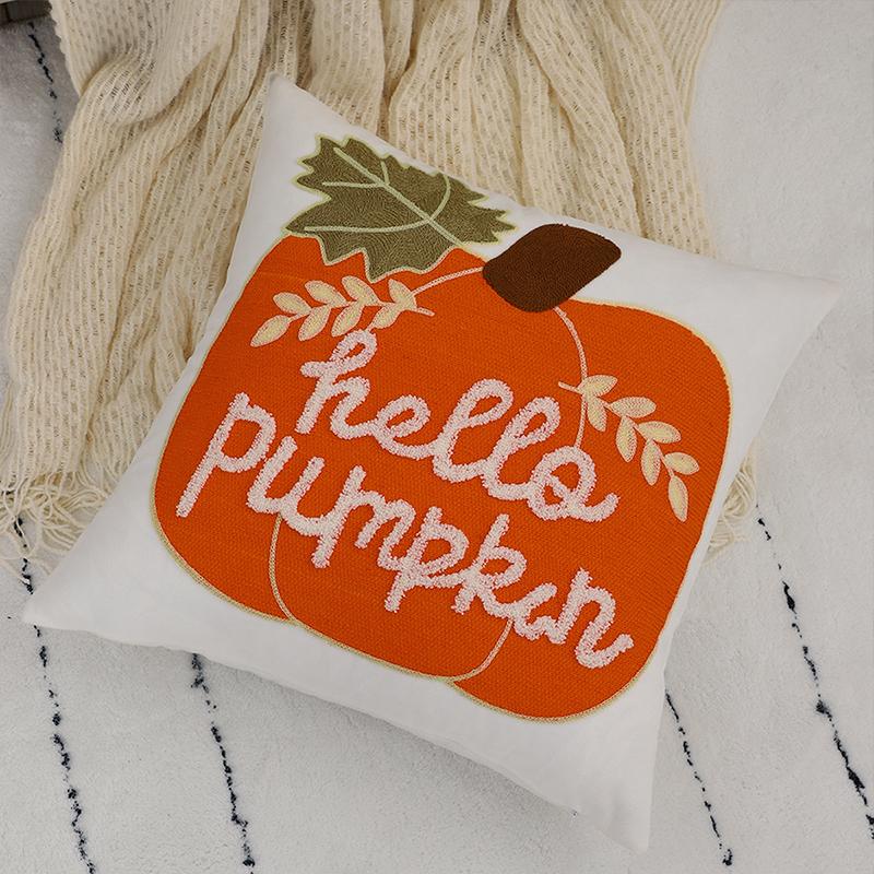 Наволочка на Хэллоуин и День Благодарения, с вышивкой тыквы, бархатная, для дивана, автомобиля, спальни, декоративная 45x45cm
