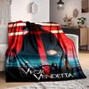 1pc V for Vendetta Flannel Throw Blanket - HD Printed Lightweight Soft Warm All-Season Blanket for Sofa, Bed, Travel, Camping 094