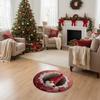 40cm Christmas Decorations 3D Rug Round 3D Illusion Floor Mat Cute Christmas Rug for Holiday Living Room Bedroom Christmas Decor