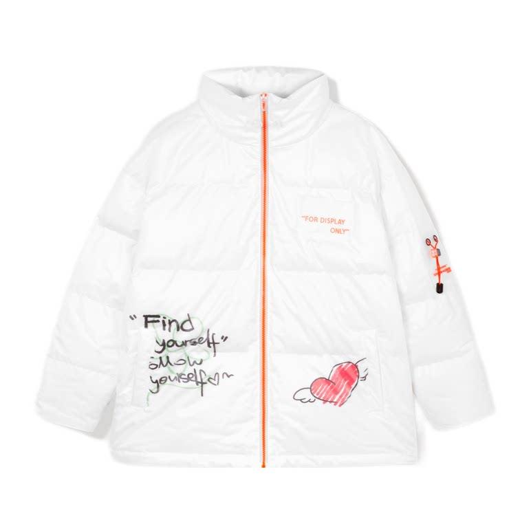 Machiya women's clothing label cutting 2024 autumn and winter new fashion personality trend graffiti down jacket bread jacket B4411