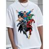 European Sizes 1pc Justice League Graphic T-Shirt - Breathable & Soft Fabric, Regular Fit Short Sleeve Tee with Iconic Superheroes Design