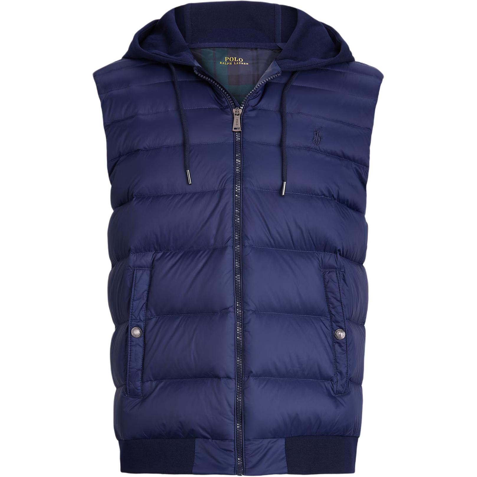 

Polo Ralph Lauren Вязаный жилет с капюшоном и вышитым логотипом-пони, сшитый из разных материалов, мужские жилеты 710760726-001 S