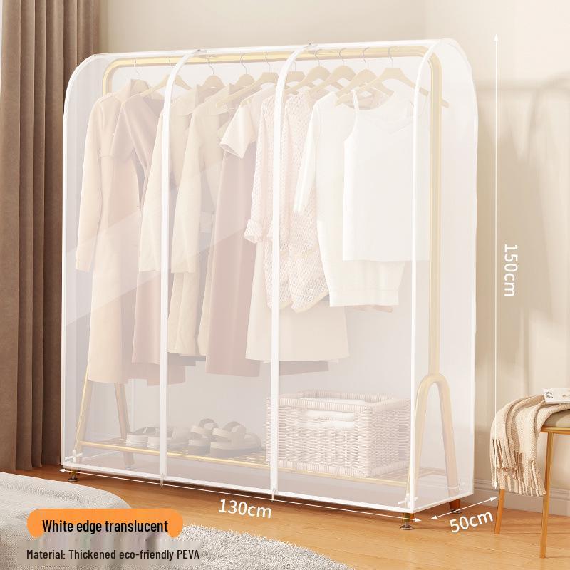 Floor-Standing Transparent Dustproof Coat Rack Cover - Waterproof & Fully Enclosed